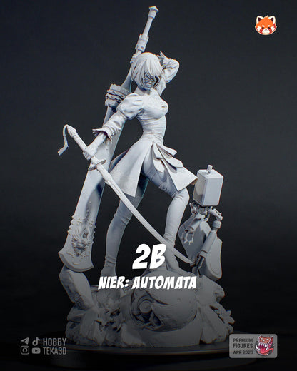 Unpainted Anime Android Warrior Resin Model Kit - 1/8 and 1/6 Scale - by Tanuki - Blindfolded Sword DIY Figure – photo 3