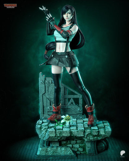 Hand Painted Anime Fighter Resin Statue – 1/8 and 1/6 Scale – Martial Arts Heroine with Tech Ruins Base – photo 1