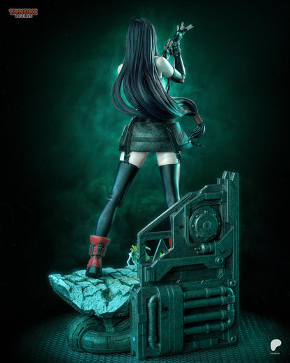 Hand Painted Anime Fighter Resin Statue – 1/8 and 1/6 Scale – Martial Arts Heroine with Tech Ruins Base – photo 3