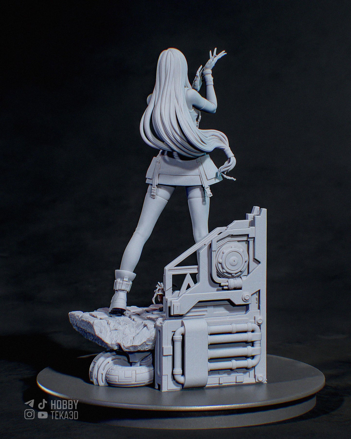 Unpainted Sci Fi Anime Style Resin Model Kit – 1/8 and 1/6 Scale – by Tanuki – Fighter Heroine Tech Base – photo 2