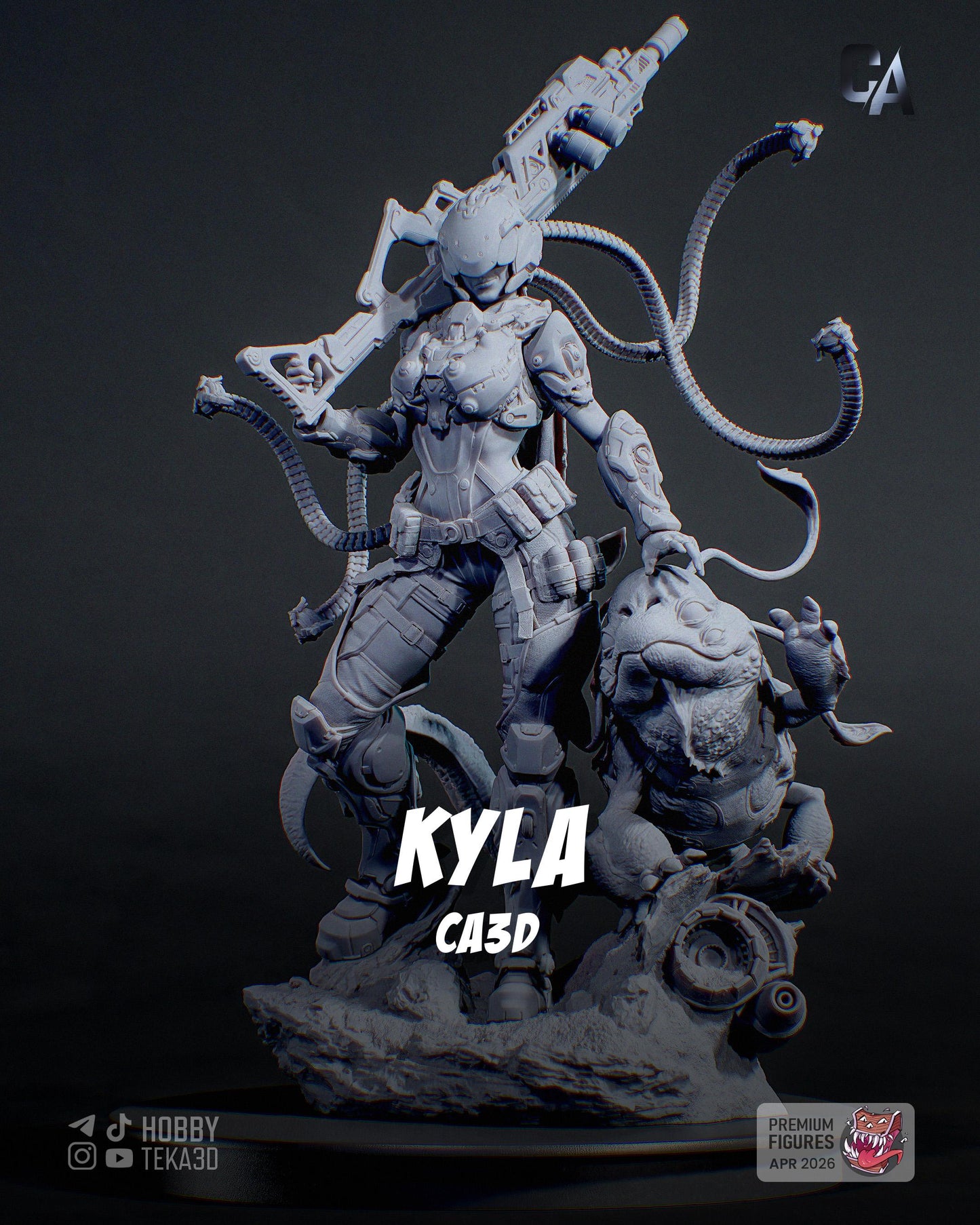 Gaming Action Figurine – Handpainted Resin Figure or DIY Model Kit, CA3D Kyla
