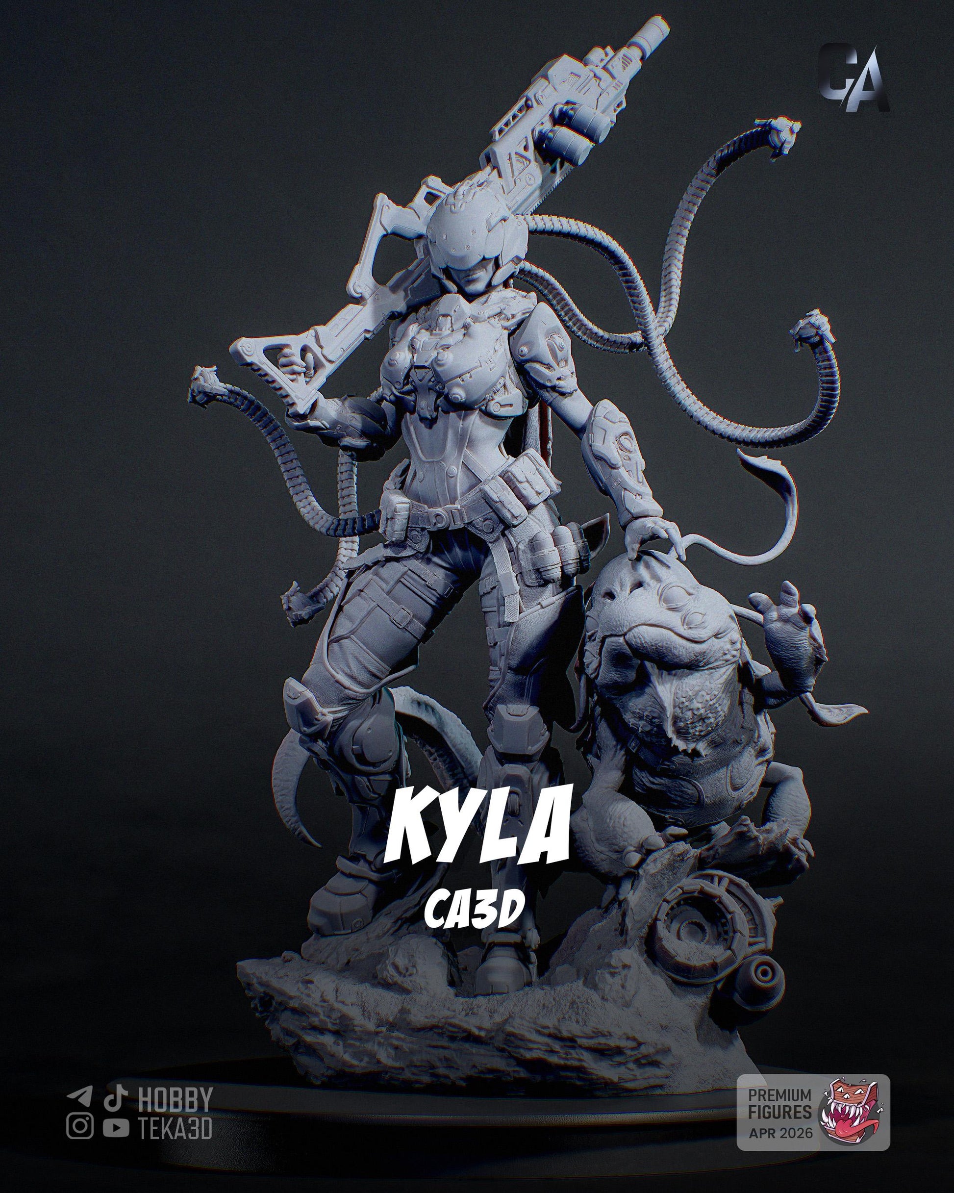 Gaming Action Figurine – Handpainted Resin Figure or DIY Model Kit, CA3D Kyla