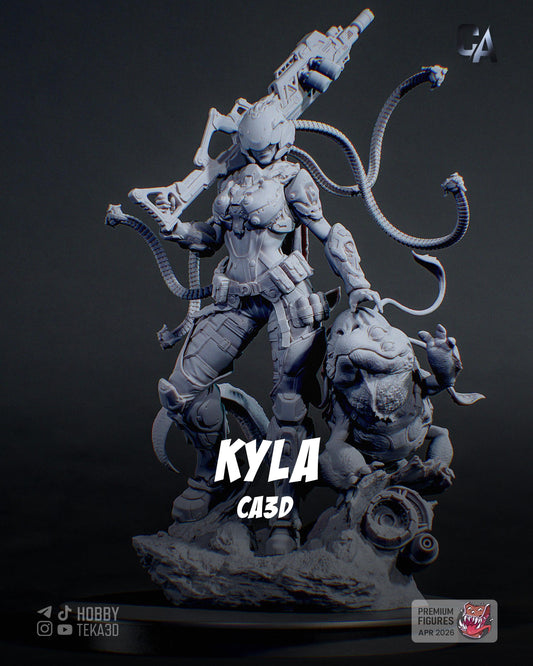 Gaming Action Figurine – Handpainted Resin Figure or DIY Model Kit, CA3D Kyla