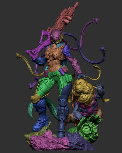 Gaming Action Figurine – Handpainted Resin Figure or DIY Model Kit, CA3D Kyla