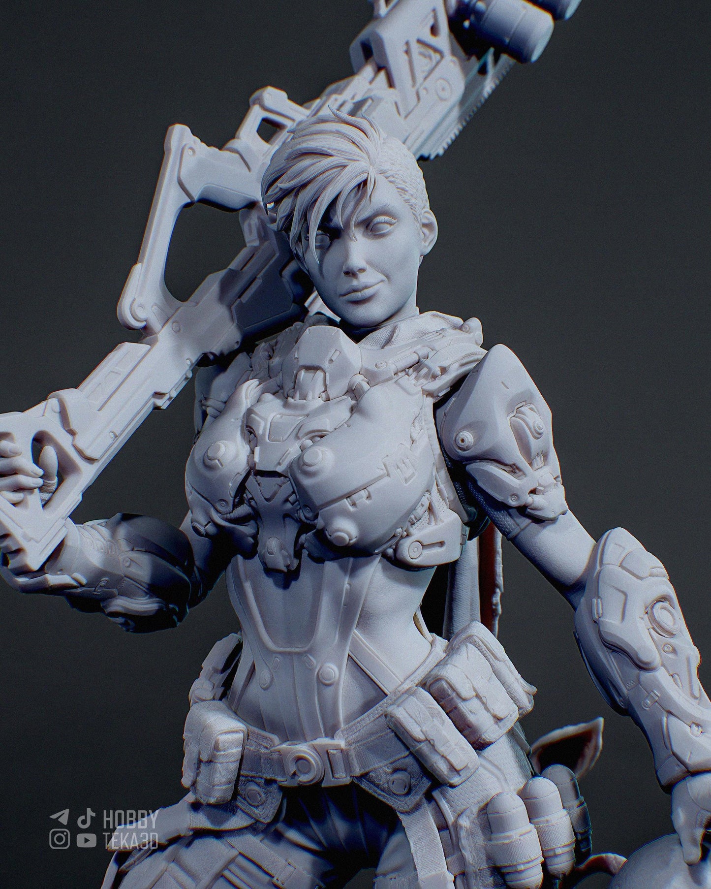 Gaming Action Figurine – Handpainted Resin Figure or DIY Model Kit, CA3D Kyla