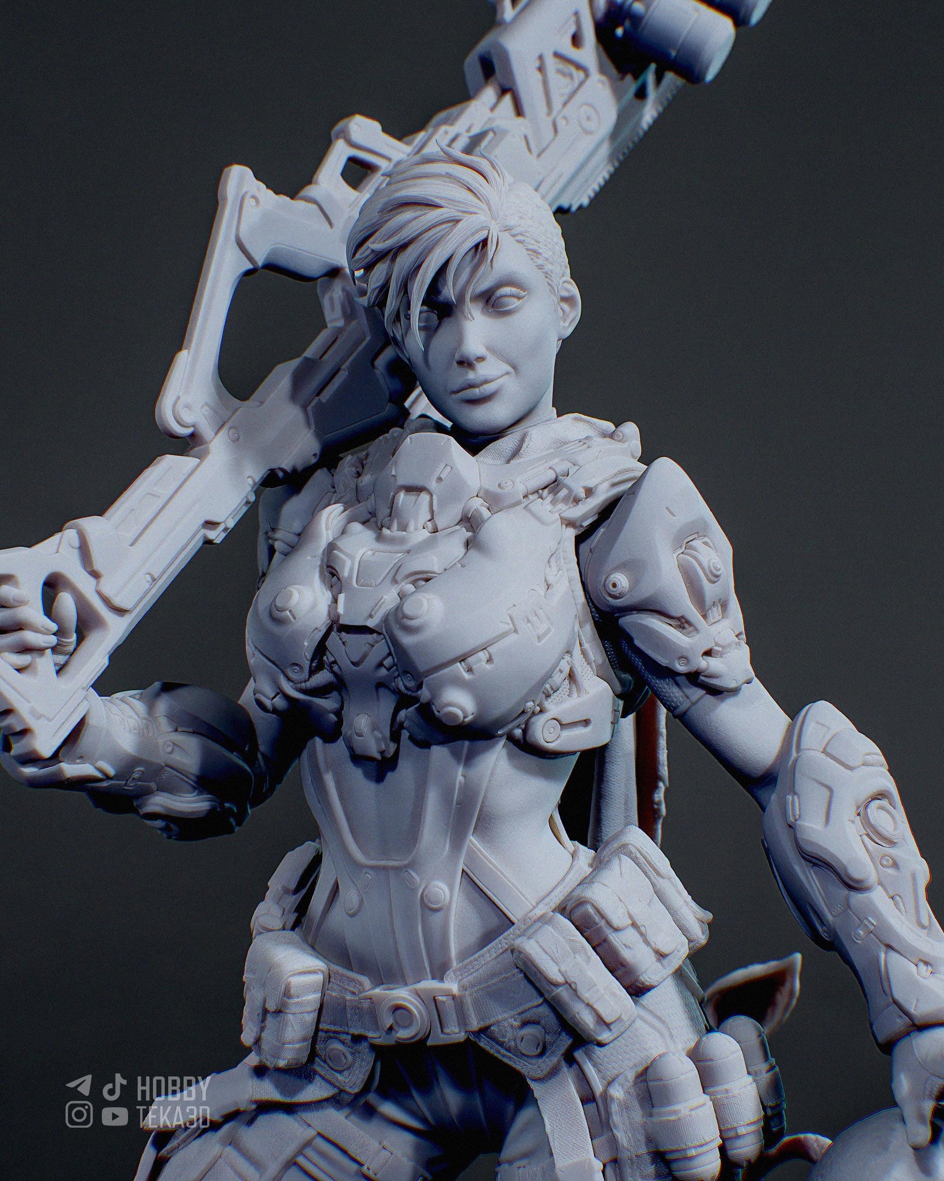 Gaming Action Figurine – Handpainted Resin Figure or DIY Model Kit, CA3D Kyla