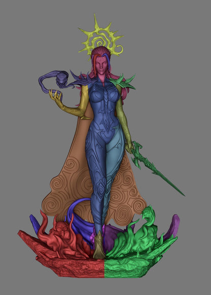 Unpainted Death Goddess Resin Model Kit – 1/8 and 1/6 Scale – Antler Crown DIY Figure – photo 6