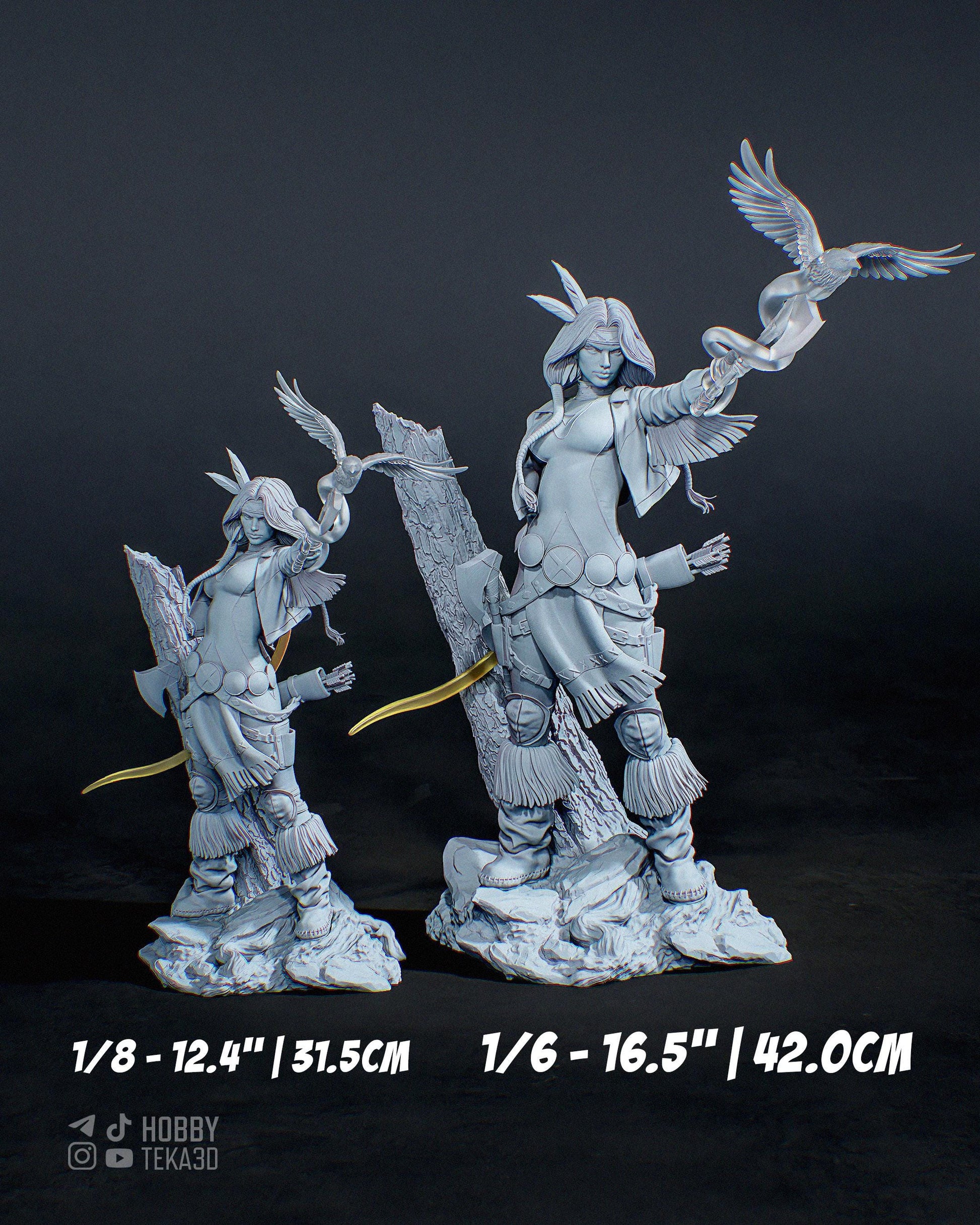 Unpainted Spirit Ranger Resin Model Kit – 1/8 and 1/6 Scale – by CA3D – Clear Spirit Bird DIY Figure – photo 5