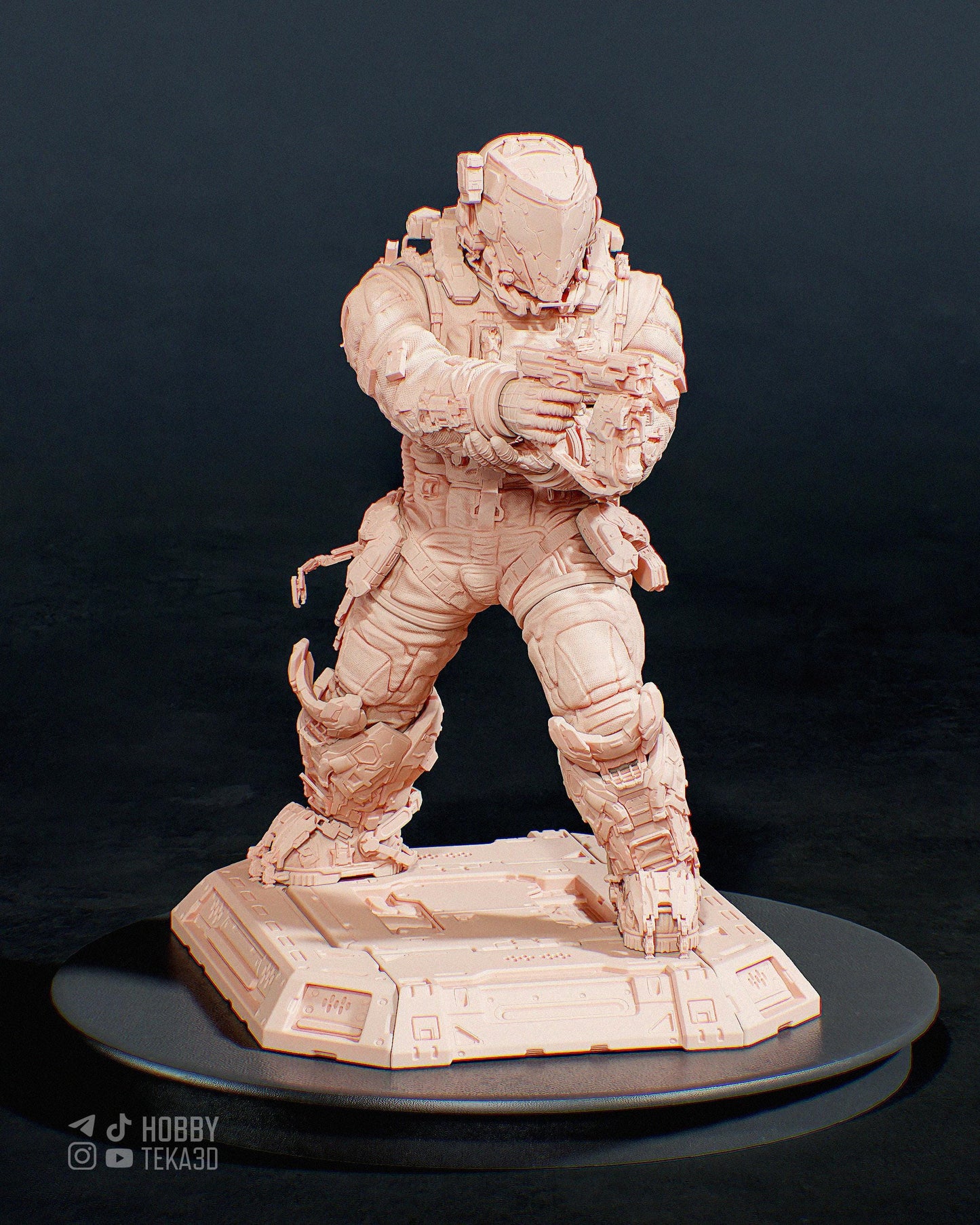 Unpainted Sci Fi Armored Soldier Resin Model Kit - 1/8 and 1/6 Scale - by Bulkamancers - Futuristic Trooper DIY Kit – photo 1