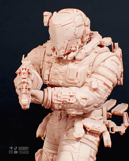 Unpainted Sci Fi Armored Soldier Resin Model Kit - 1/8 and 1/6 Scale - by Bulkamancers - Futuristic Trooper DIY Kit – photo 2