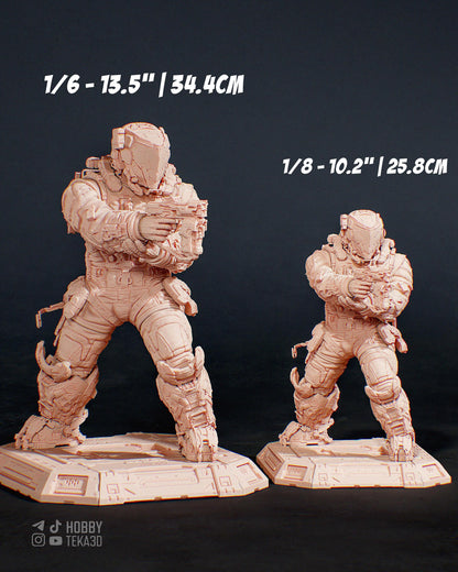 Unpainted Sci Fi Armored Soldier Resin Model Kit - 1/8 and 1/6 Scale - by Bulkamancers - Futuristic Trooper DIY Kit – photo 5