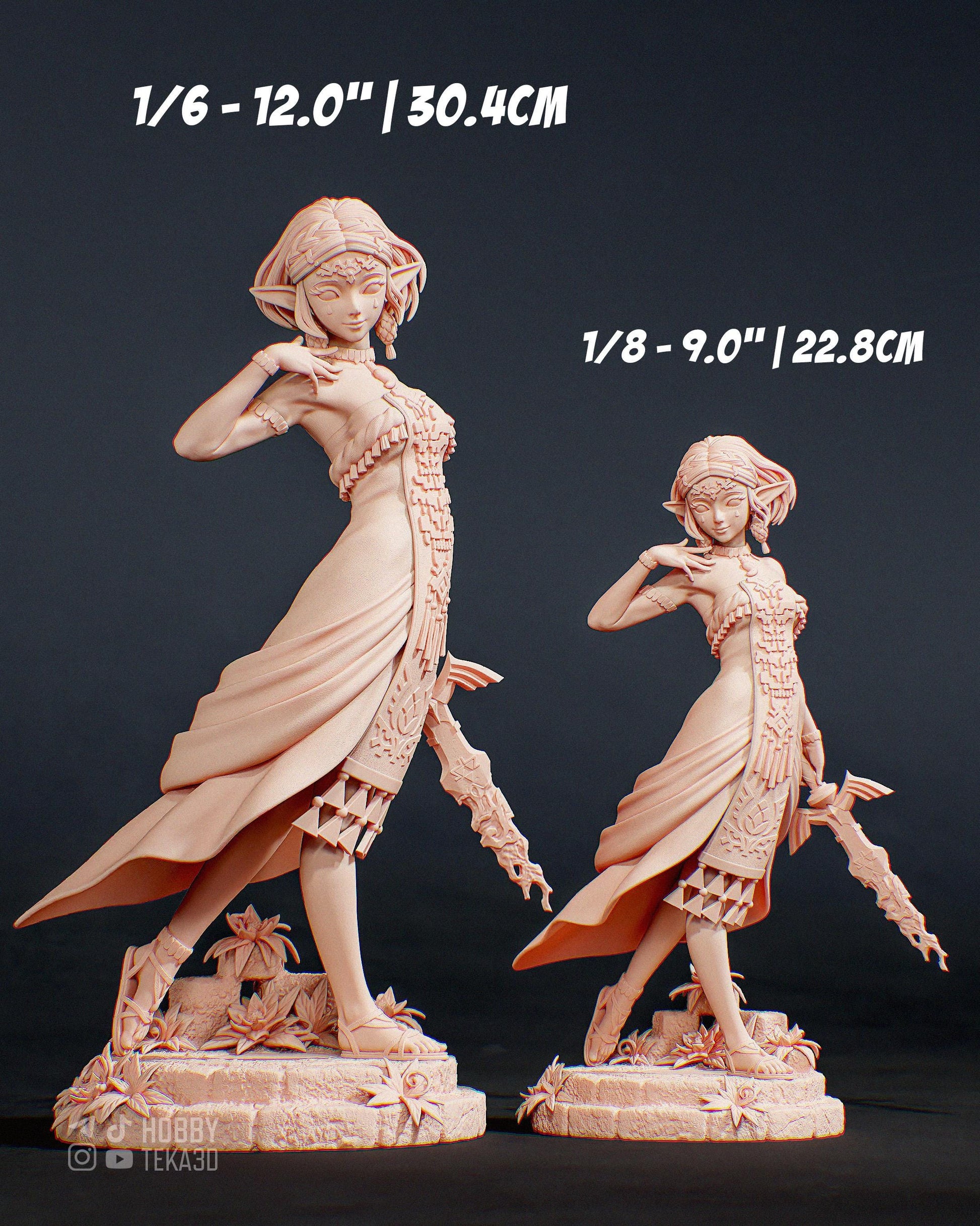 Unpainted Fantasy Elf Princess Resin Model Kit - 1/8 and 1/6 Scale - by Bulkamancers - Anime Style DIY Figure – photo 5