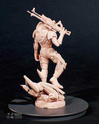 Unpainted Sci Fi Armored Soldier Resin Model Kit - 1/8 and 1/6 Scale - by Bulkamancers - Futuristic Rifle DIY Kit – photo 3