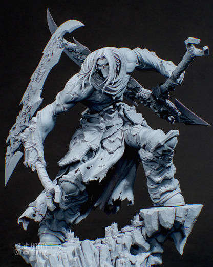 Unpainted Dark Fantasy Reaper Resin Model Kit – 1/8 and 1/6 Scale – by Tanuki – Undead Warrior DIY Statue – photo 2