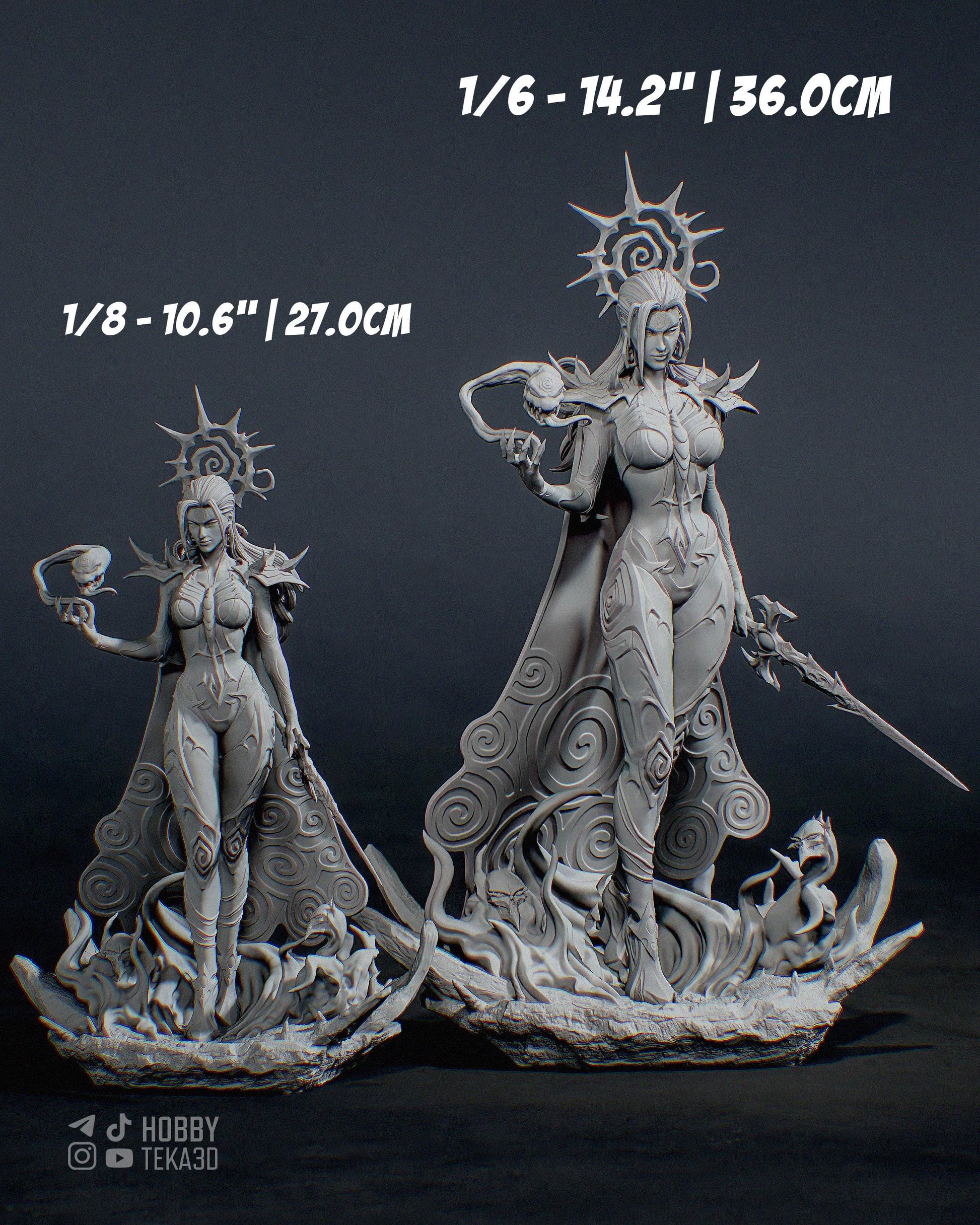 Unpainted Death Goddess Resin Model Kit – 1/8 and 1/6 Scale – Antler Crown DIY Figure – photo 5