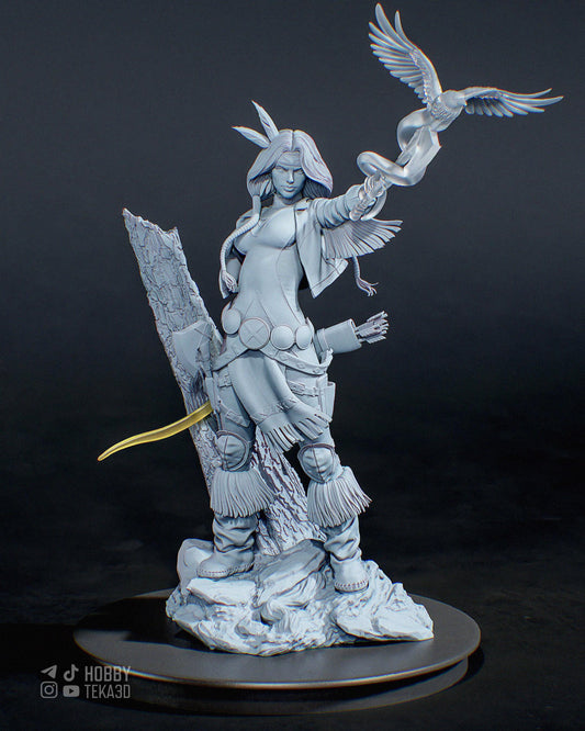 Unpainted Spirit Ranger Resin Model Kit – 1/8 and 1/6 Scale – by CA3D – Clear Spirit Bird DIY Figure – photo 1