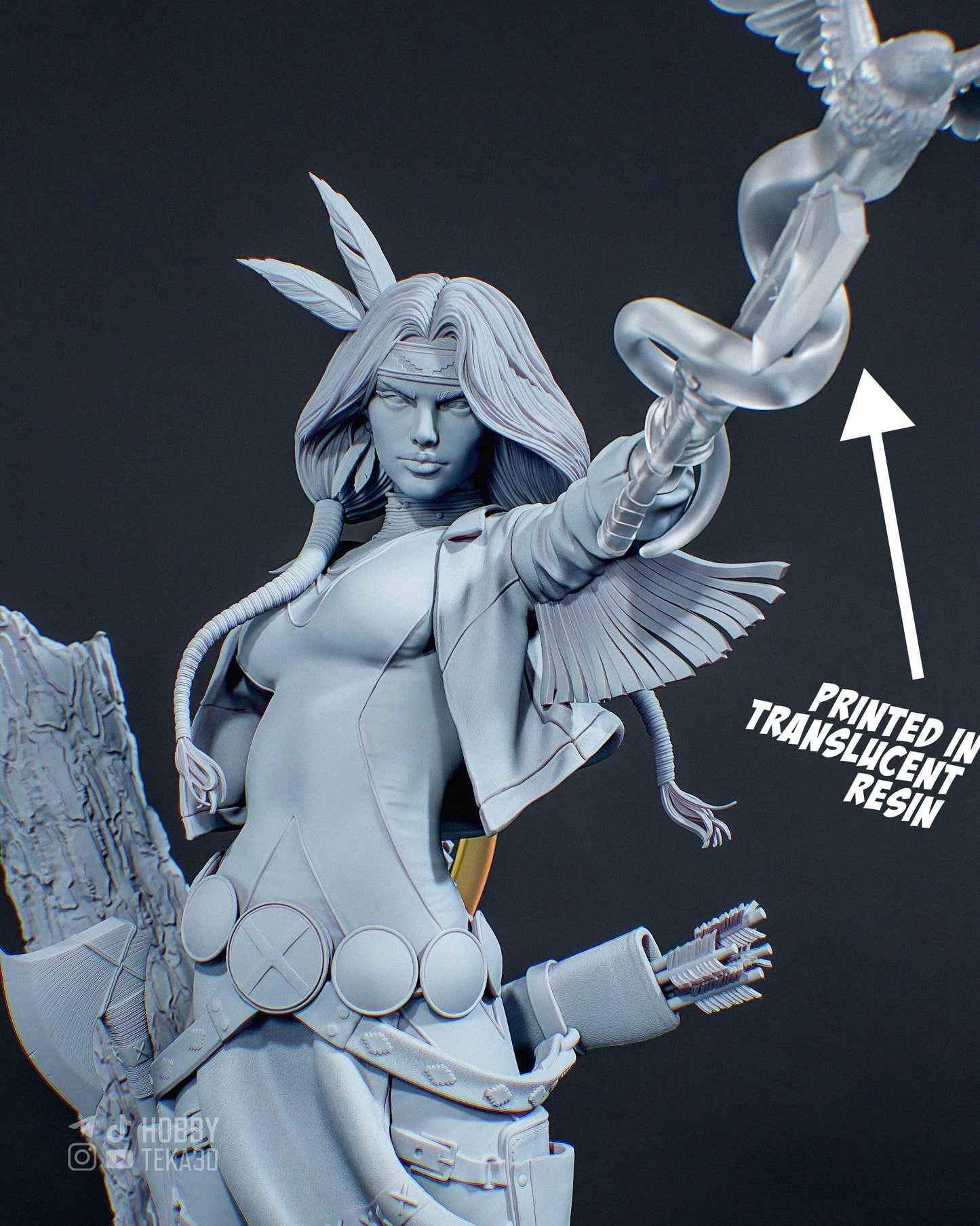 Unpainted Spirit Ranger Resin Model Kit – 1/8 and 1/6 Scale – by CA3D – Clear Spirit Bird DIY Figure – photo 2