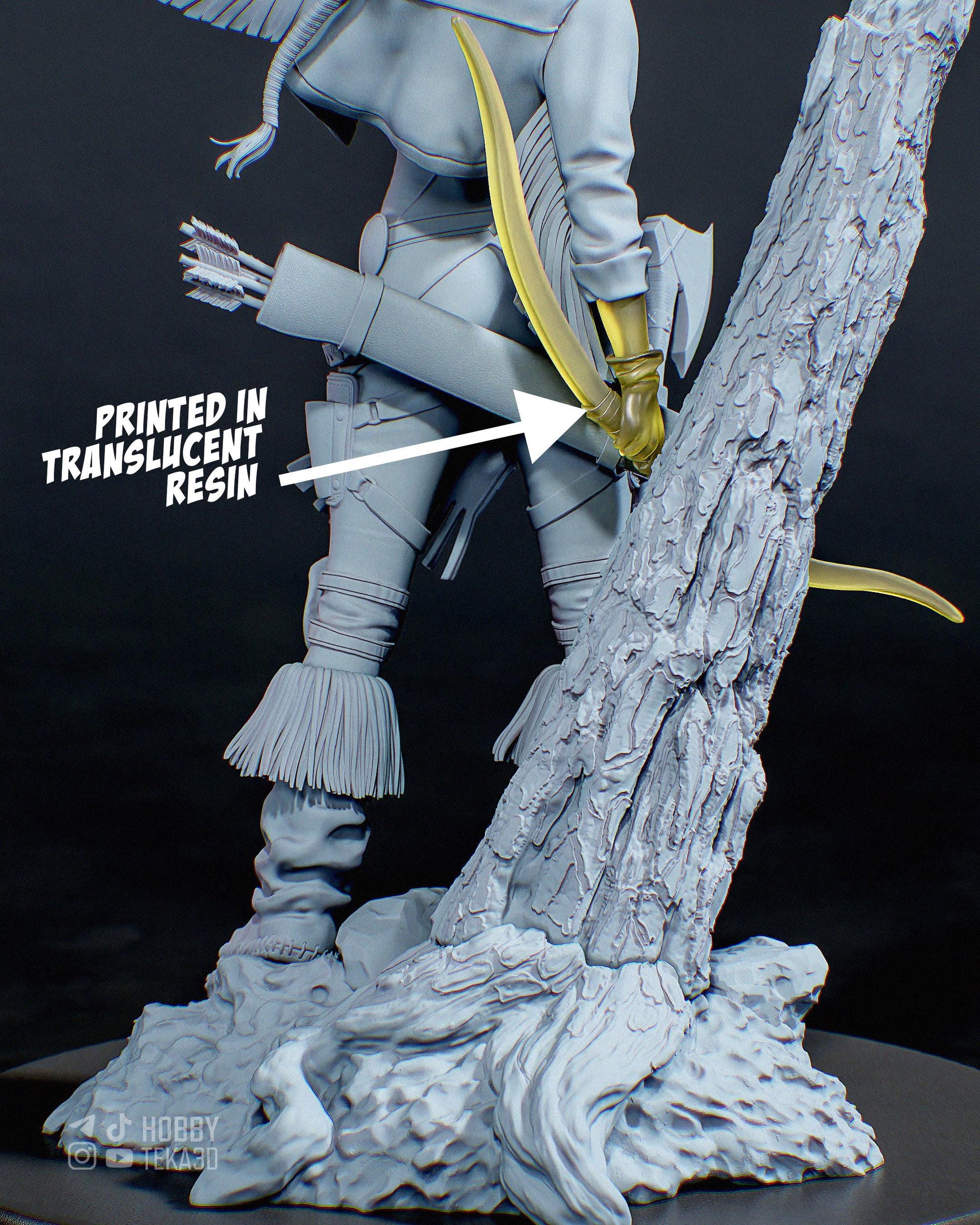 Unpainted Spirit Ranger Resin Model Kit – 1/8 and 1/6 Scale – by CA3D – Clear Spirit Bird DIY Figure – photo 4