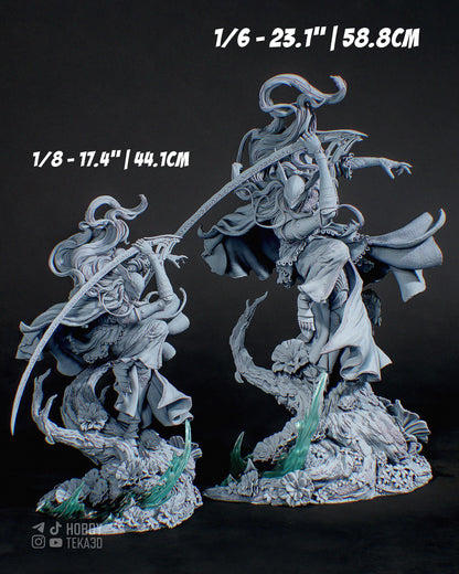 Unpainted Dark Fantasy Warrior Resin Model Kit – 1/8 and 1/6 Scale – by Tanuki – Armored Figure with Clear Resin Blade – photo 6