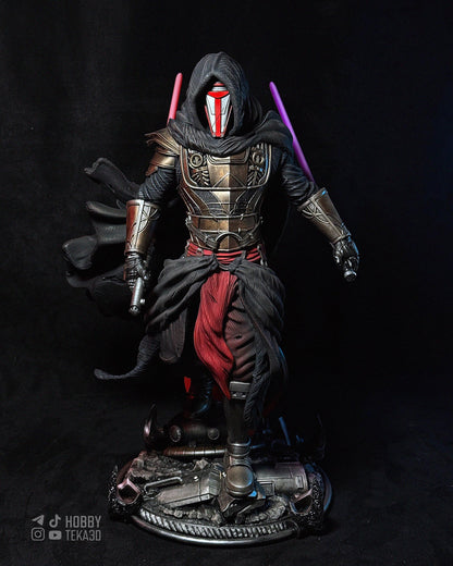 Hand Painted Masked Sci Fi Warrior Resin Statue – 1/8 and 1/6 Scale – Hooded Armor Figure with Red Energy Blade – photo 16