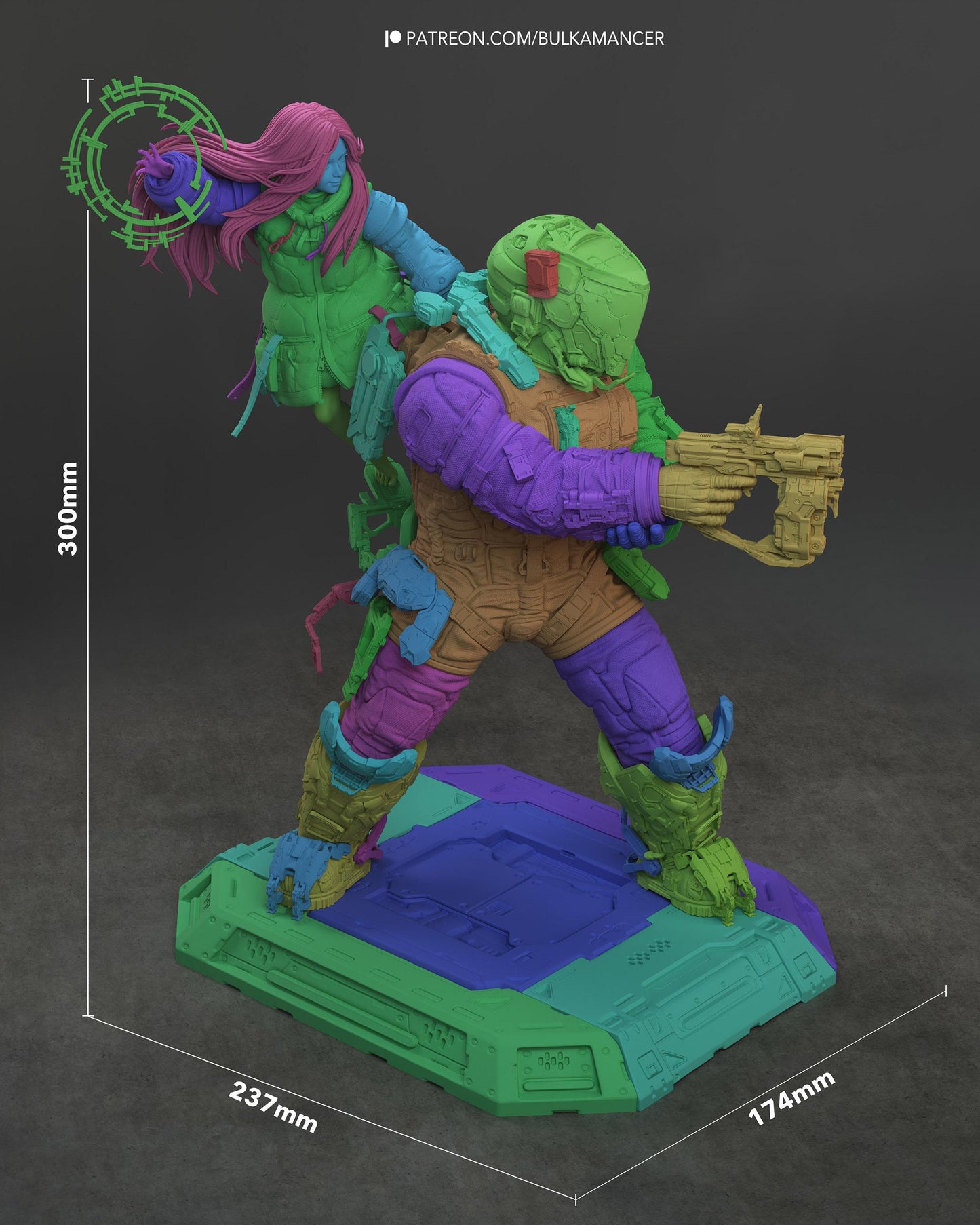 Hand Painted Sci Fi Astronaut and Android Girl Resin Statue – Father and Daughter Diorama – 1/8 and 1/6 Scale – photo 11