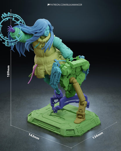 Unpainted Sci Fi Anime Style Resin Model Kit – 1/8 and 1/6 Scale – by Bulkamancers – Mecha Girl with Clear Tech Halo – photo 11