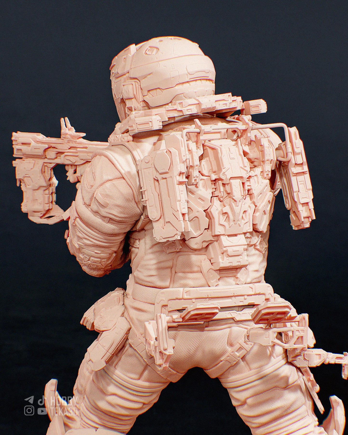 Unpainted Sci Fi Armored Soldier Resin Model Kit - 1/8 and 1/6 Scale - by Bulkamancers - Futuristic Trooper DIY Kit – photo 4