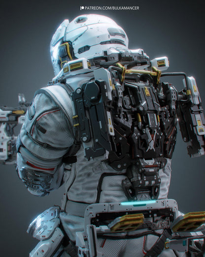 Hand Painted Sci Fi Armored Soldier Resin Statue - 1/8 and 1/6 Scale - Futuristic Trooper with Blaster and Tech Base – photo 3