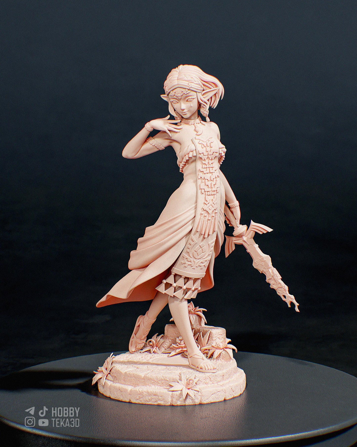 Unpainted Fantasy Elf Princess Resin Model Kit - 1/8 and 1/6 Scale - by Bulkamancers - Anime Style DIY Figure – photo 1
