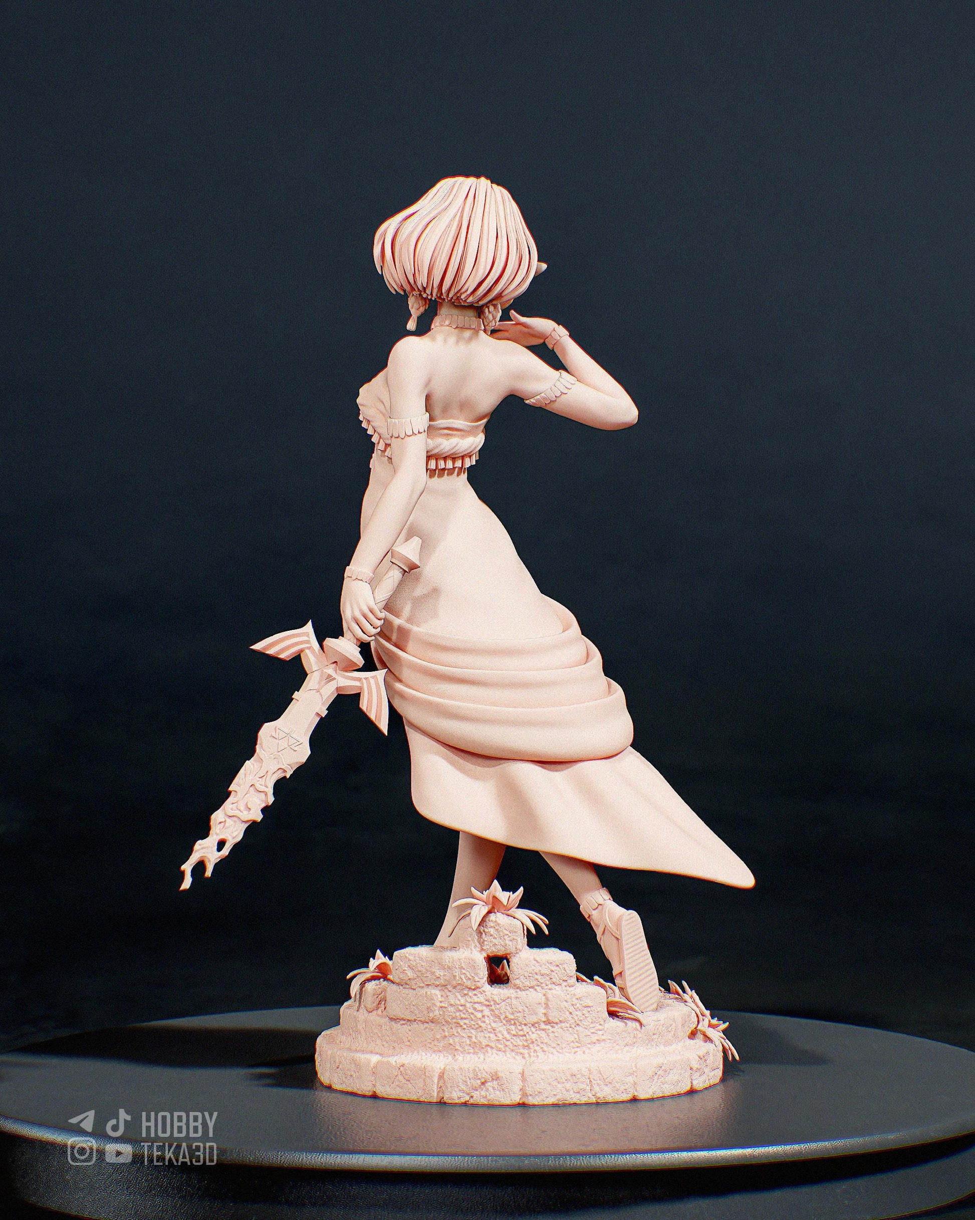 Unpainted Fantasy Elf Princess Resin Model Kit - 1/8 and 1/6 Scale - by Bulkamancers - Anime Style DIY Figure – photo 3