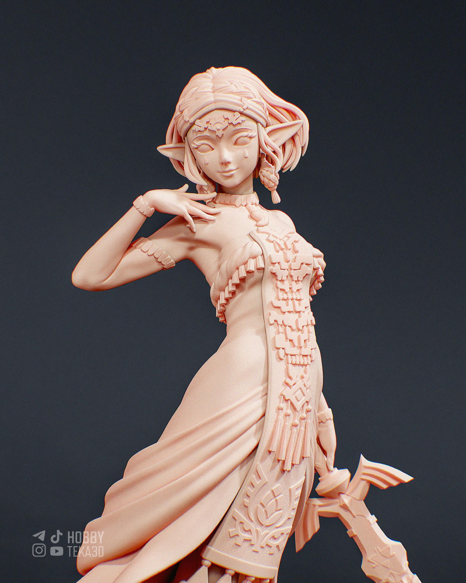 Unpainted Fantasy Elf Princess Resin Model Kit - 1/8 and 1/6 Scale - by Bulkamancers - Anime Style DIY Figure – photo 2