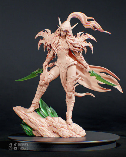 Unpainted Dark Fantasy Elven Assassin Resin Garage Kit – 1/8 and 1/6 Scale by Bulkamancers, DIY Figure Kit with Clear Blades – photo 5