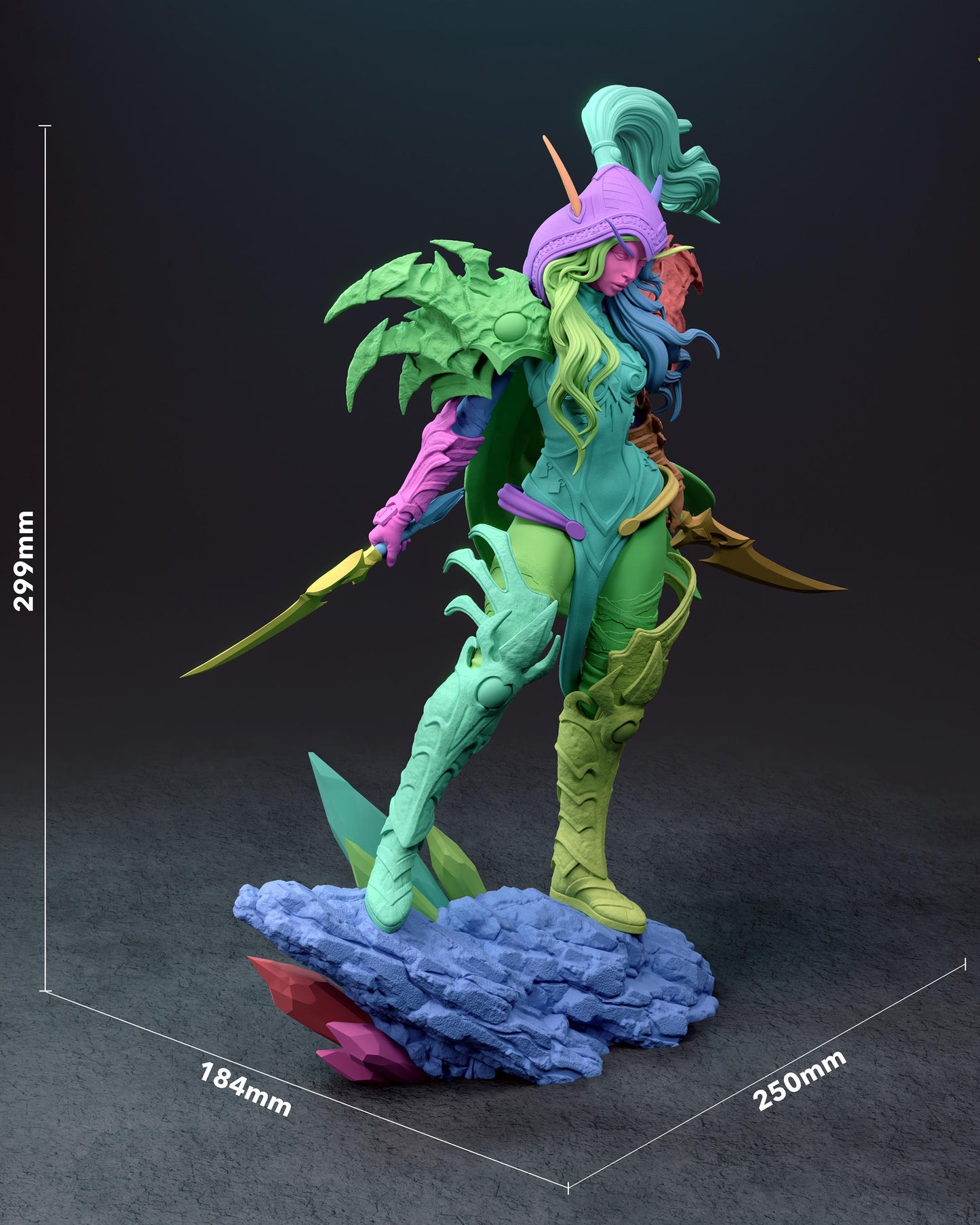 Unpainted Dark Fantasy Elven Assassin Resin Garage Kit – 1/8 and 1/6 Scale by Bulkamancers, DIY Figure Kit with Clear Blades – photo 7
