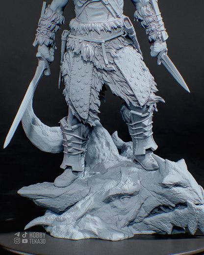 Unpainted Horned Warrior Resin Model Kit – 1/8 and 1/6 Scale – by tanuki – Dark Fantasy Armor Figure DIY Kit – photo 2