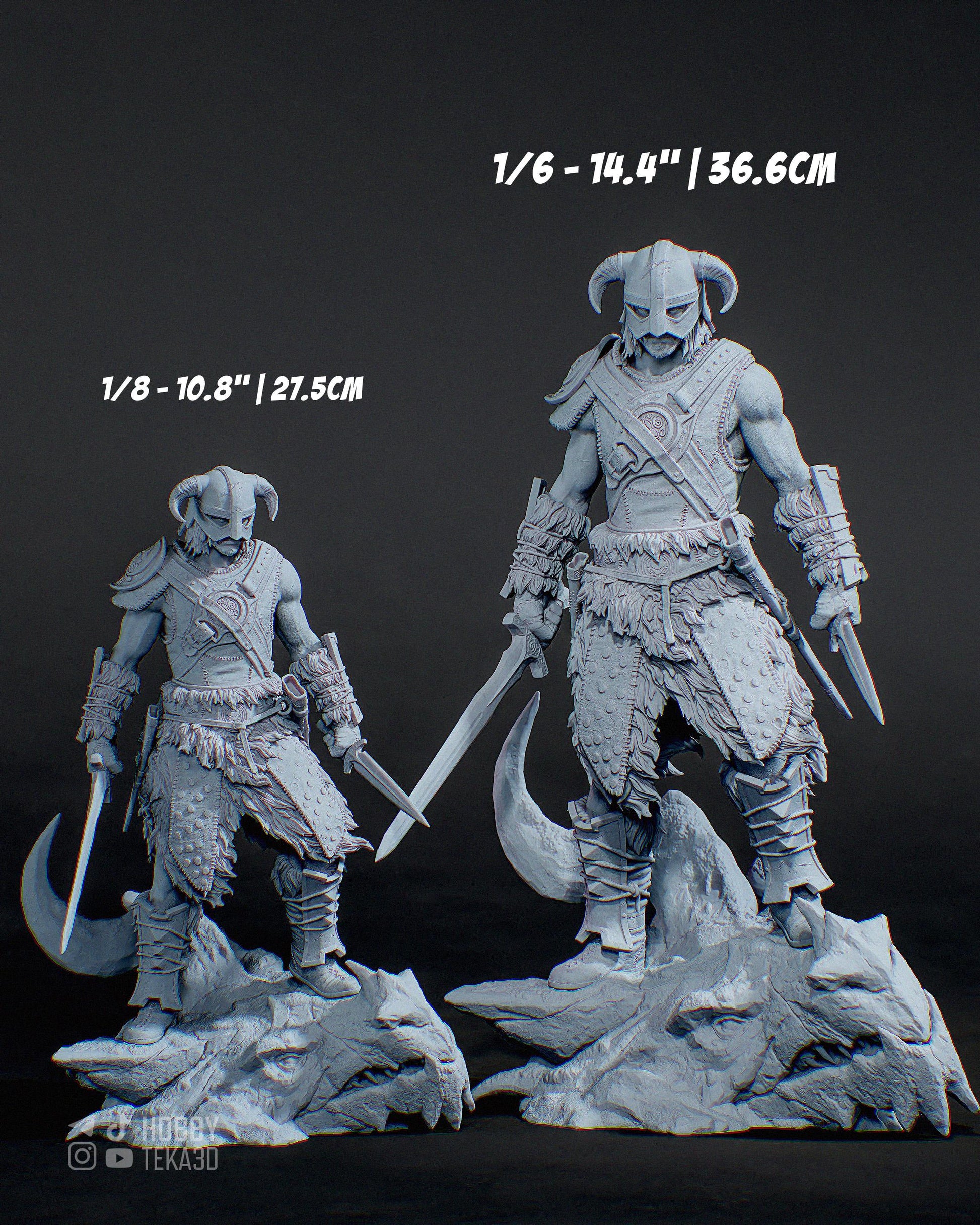 Unpainted Horned Warrior Resin Model Kit – 1/8 and 1/6 Scale – by tanuki – Dark Fantasy Armor Figure DIY Kit – photo 5