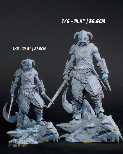 Unpainted Horned Warrior Resin Model Kit – 1/8 and 1/6 Scale – by tanuki – Dark Fantasy Armor Figure DIY Kit – photo 5
