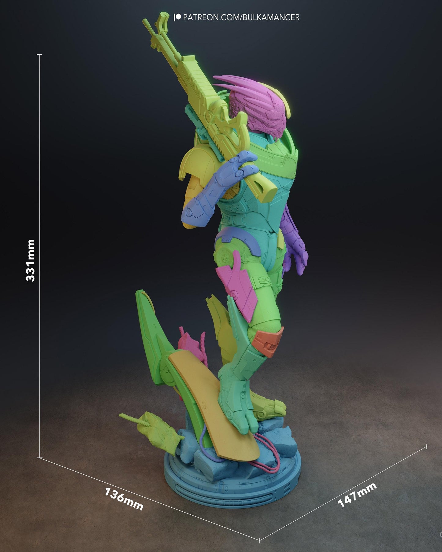 Unpainted Sci Fi Armored Soldier Resin Model Kit - 1/8 and 1/6 Scale - by Bulkamancers - Futuristic Rifle DIY Kit – photo 11