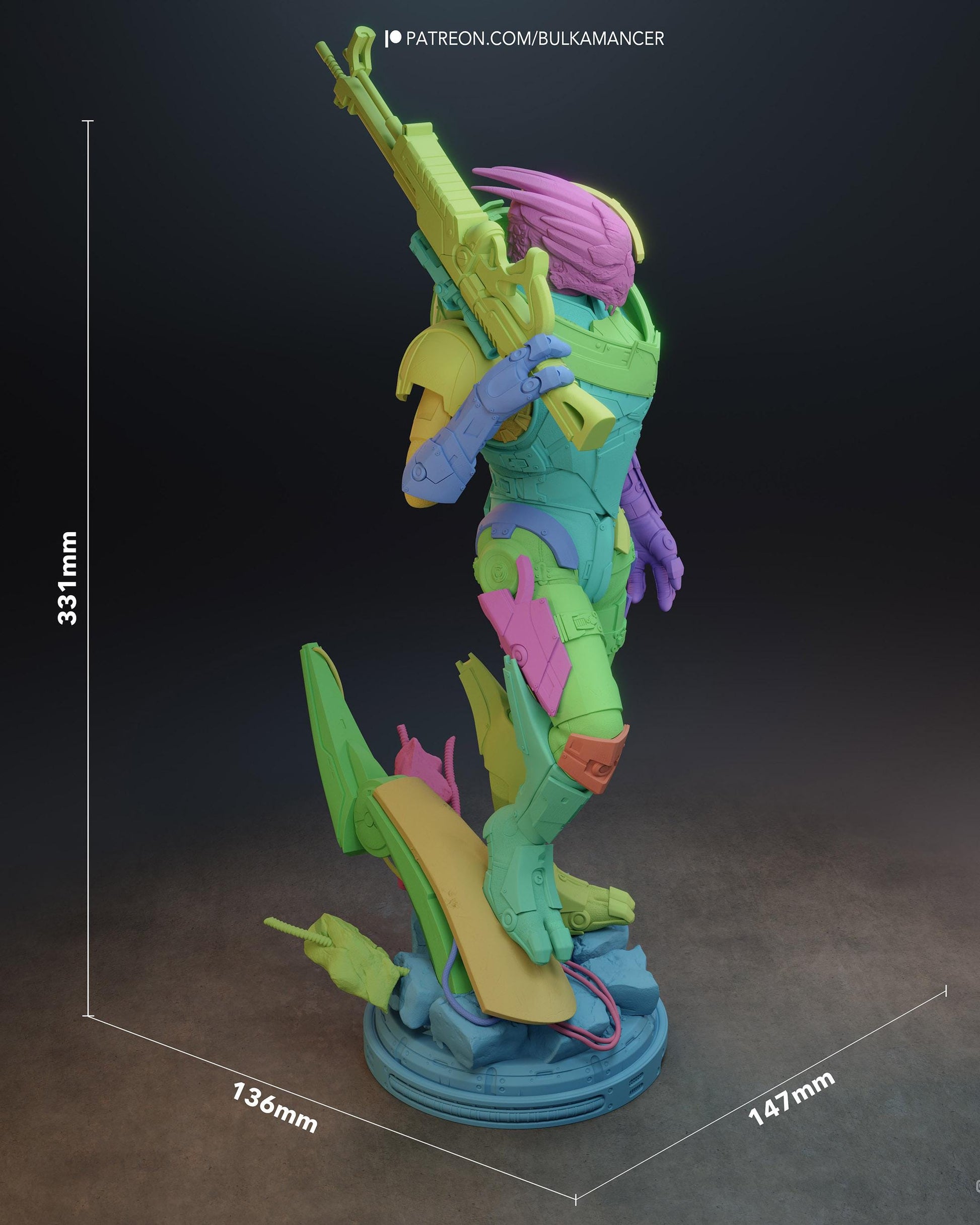Unpainted Sci Fi Armored Soldier Resin Model Kit - 1/8 and 1/6 Scale - by Bulkamancers - Futuristic Rifle DIY Kit – photo 11