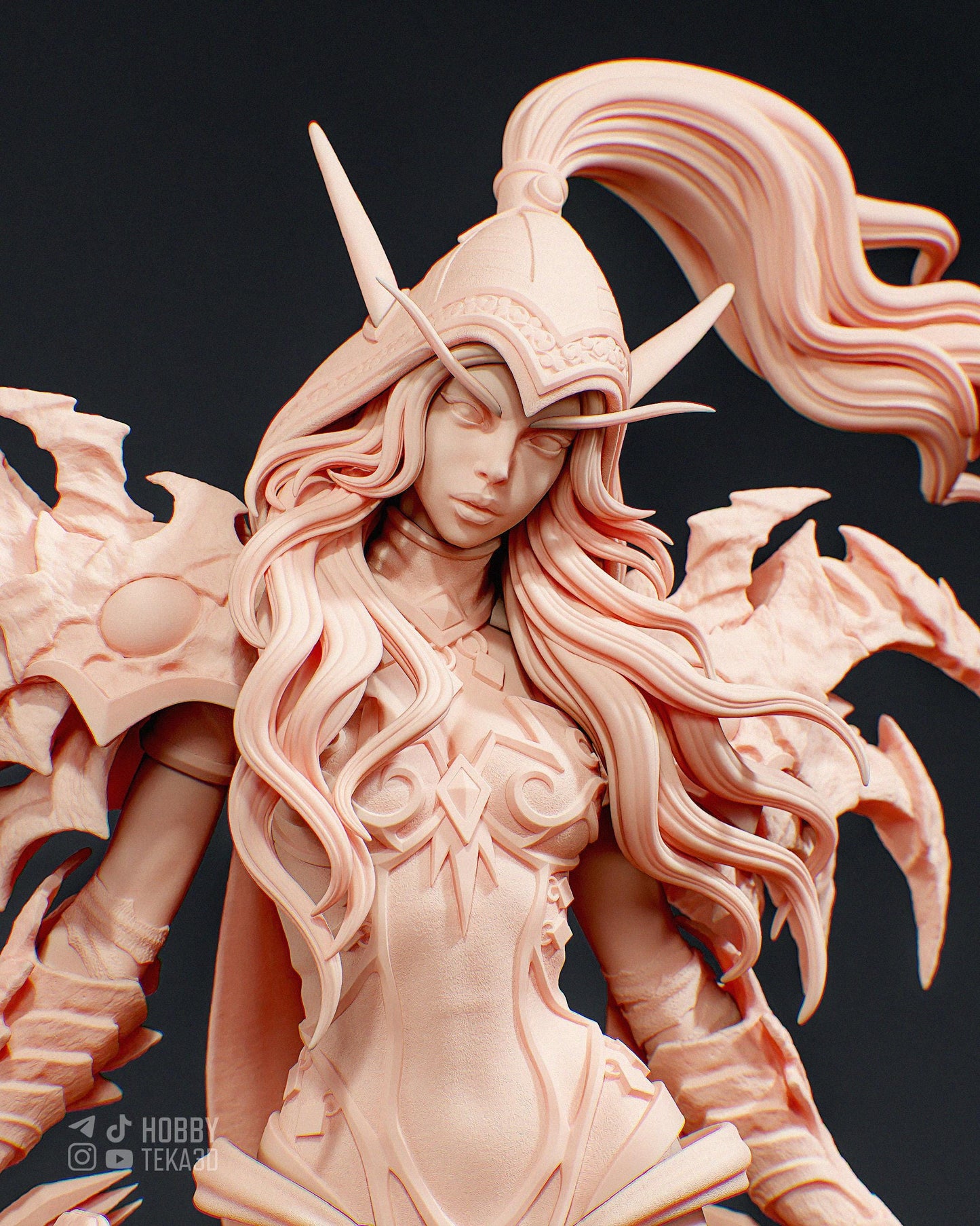 Unpainted Dark Fantasy Elven Assassin Resin Garage Kit – 1/8 and 1/6 Scale by Bulkamancers, DIY Figure Kit with Clear Blades – photo 2