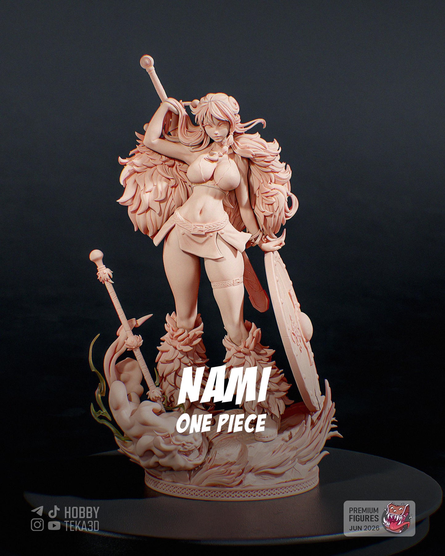 Unpainted Fantasy Warrior Resin Model Kit – 1/8 and 1/6 Scale – by Bulkamancers – Anime Style Sword Heroine DIY Kit – photo 3