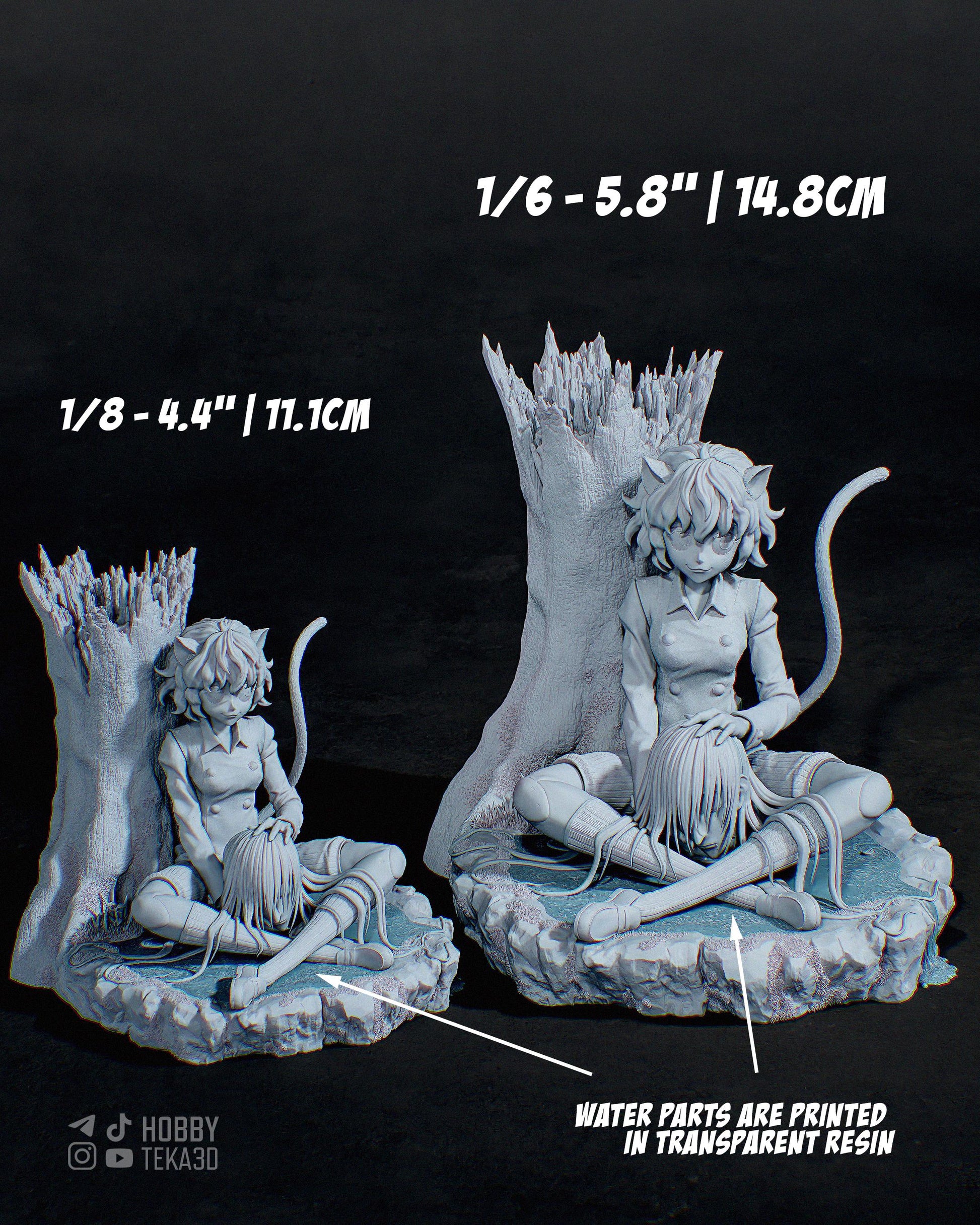 Unpainted Cat Ear Anime Style Resin Model Kit – 1/8 and 1/6 Scale – by Samiho – Dark Fantasy Forest Diorama – photo 5