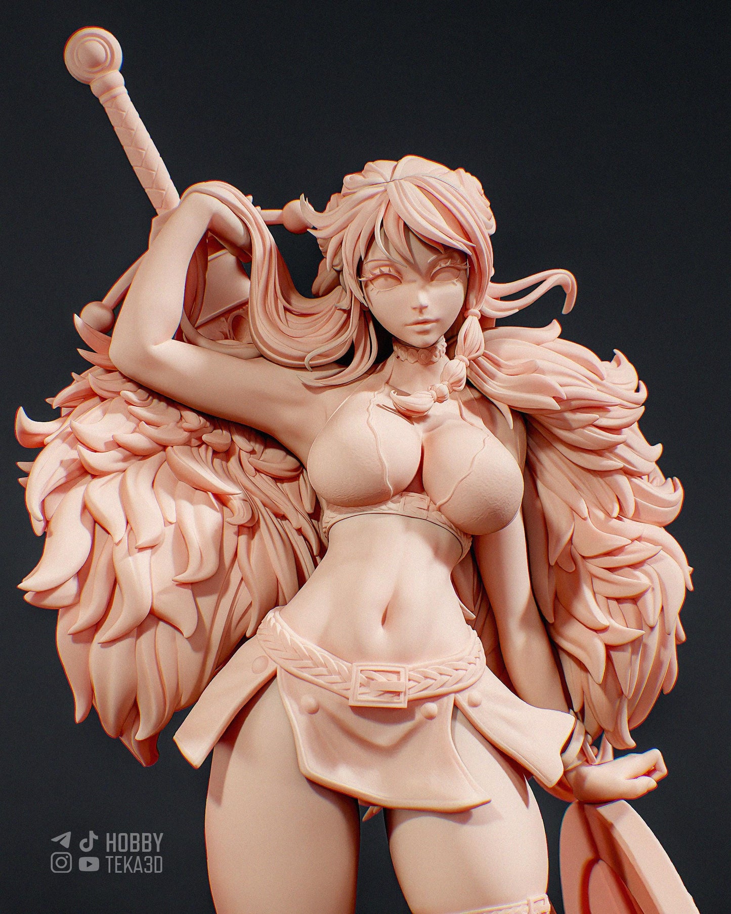 Unpainted Fantasy Warrior Resin Model Kit – 1/8 and 1/6 Scale – by Bulkamancers – Anime Style Sword Heroine DIY Kit – photo 12