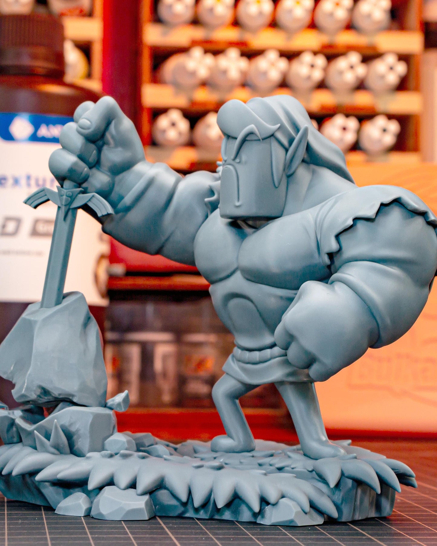 Unpainted Cute Elf Warrior Resin Model Kit – 1/8 and 1/6 Scale – by Bulkamancers – Stylized Sword DIY Figure