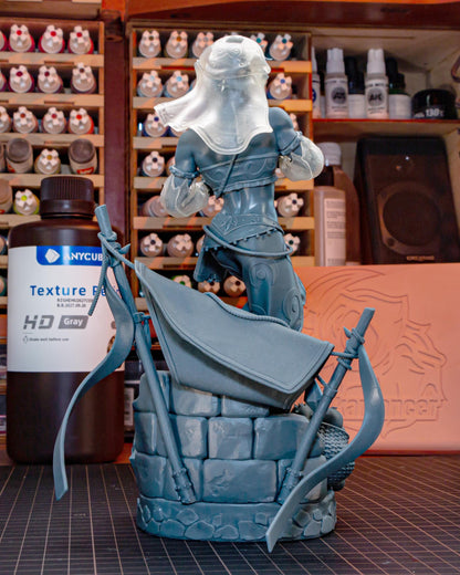 Desert Elf Adventurer Resin Model Kit – Unpainted – 1/8 and 1/6 Scale – by Bulcamancers – Masked Camp Figure