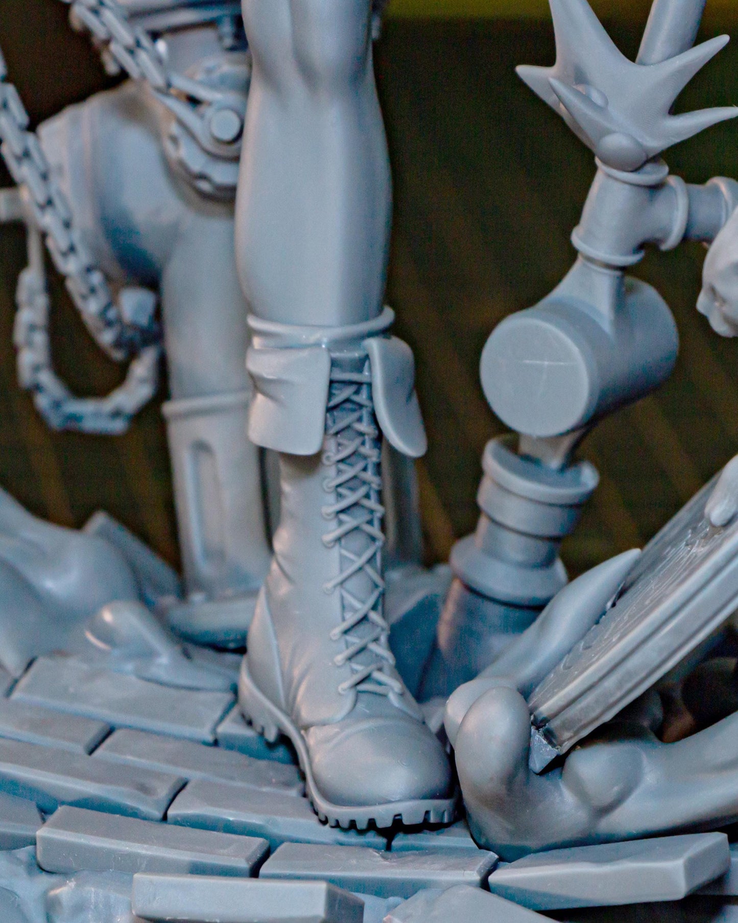 Unpainted Anime Martial Artist Resin Model Kit – 1/8 and 1/6 Scale – by Bulkamancers – High Kick DIY Figure