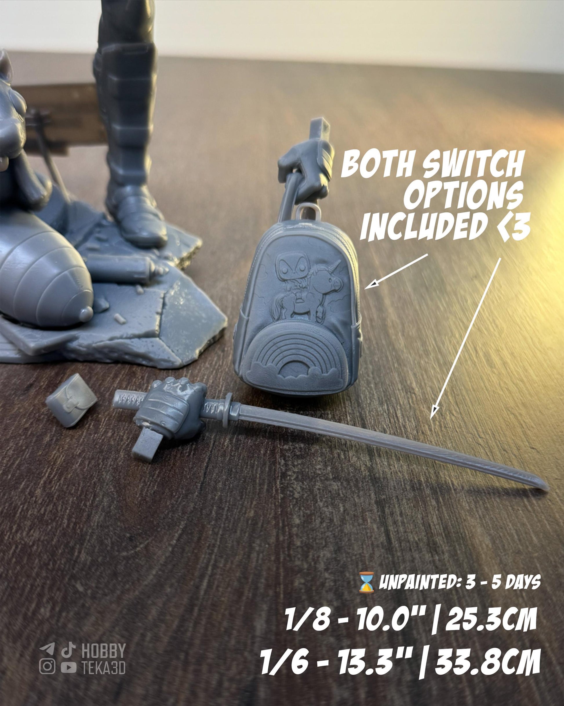 Masked Mercenary Figurine – Unpainted Resin Model Kit – 1/8 and 1/6 Scale – by CA3D