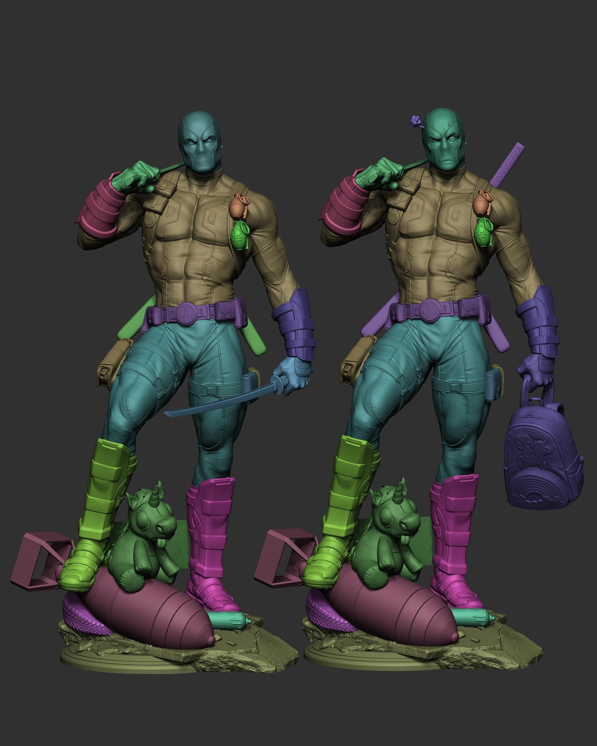 Masked Mercenary Figurine – Unpainted Resin Model Kit – 1/8 and 1/6 Scale – by CA3D