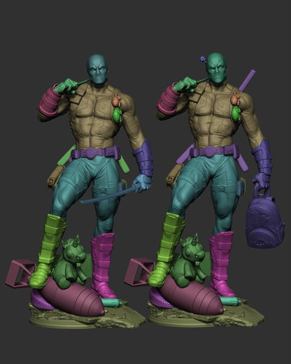 Masked Mercenary Figurine – Unpainted Resin Model Kit – 1/8 and 1/6 Scale – by CA3D