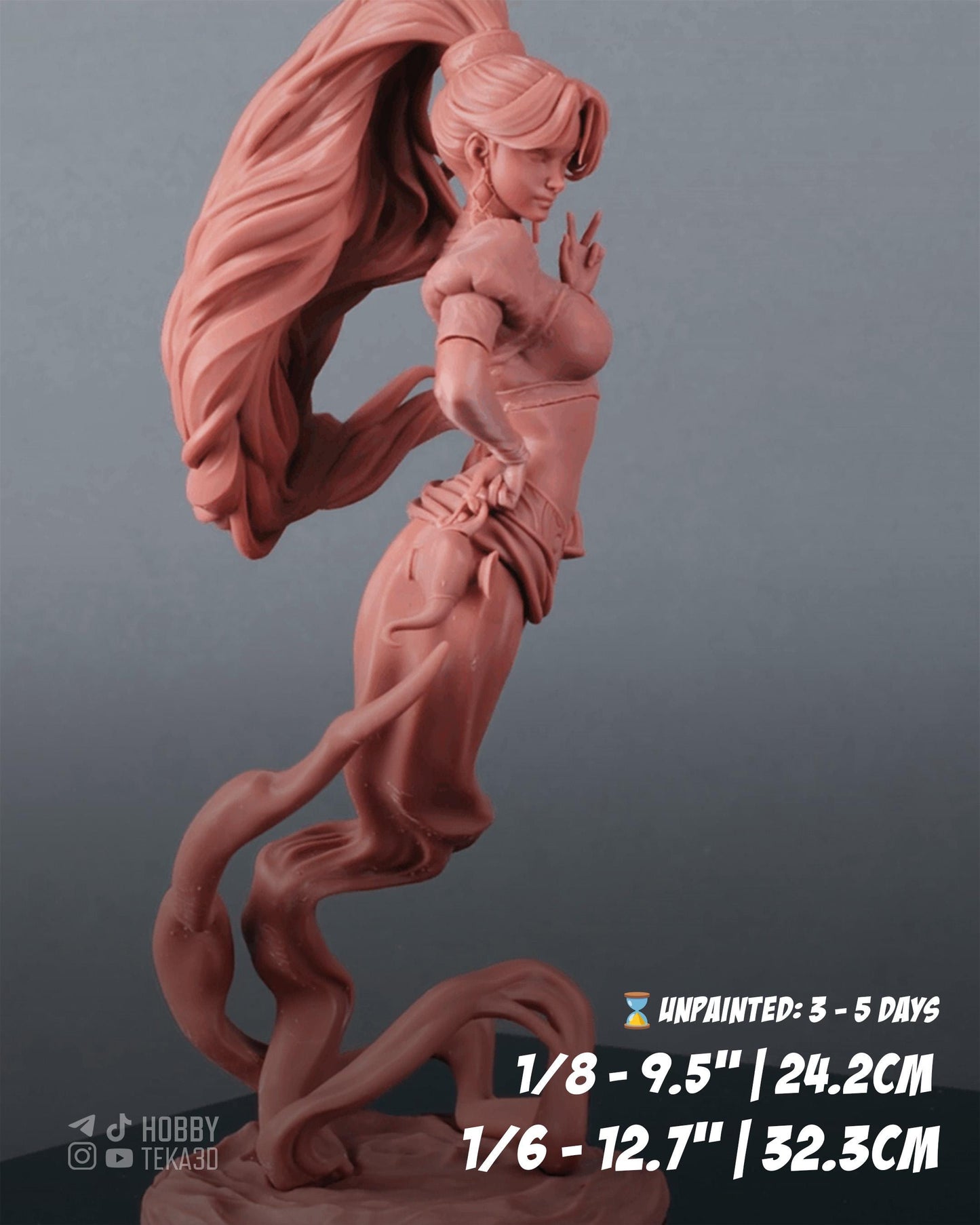 Djinn Fantasy Figurine – Unpainted Resin Model Kit – 1/8 and 1/6 Scale – by CA3D