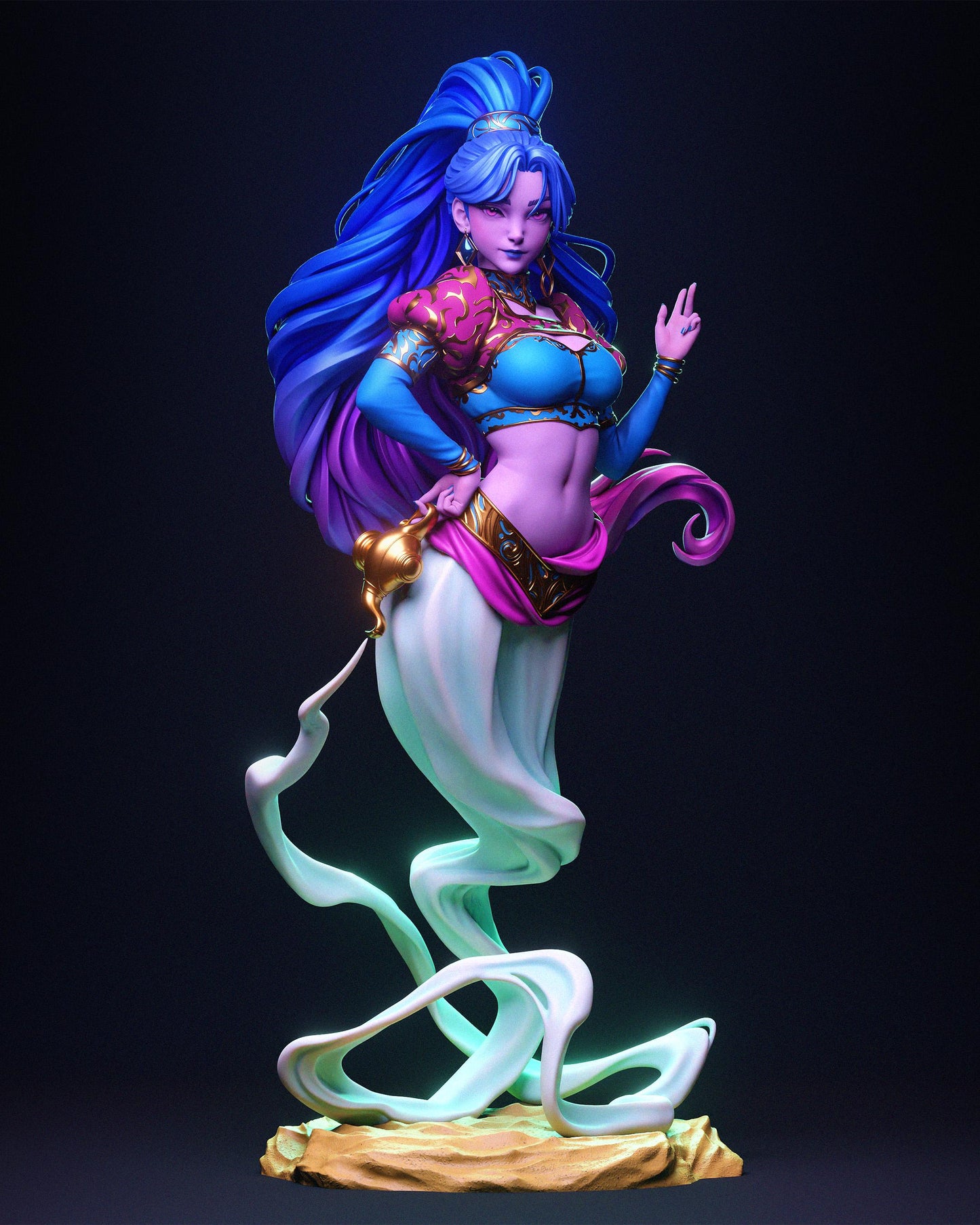Djinn Fantasy Figurine – Hand Painted Resin Figure – 1/8 and 1/6 Scale – by CA3D